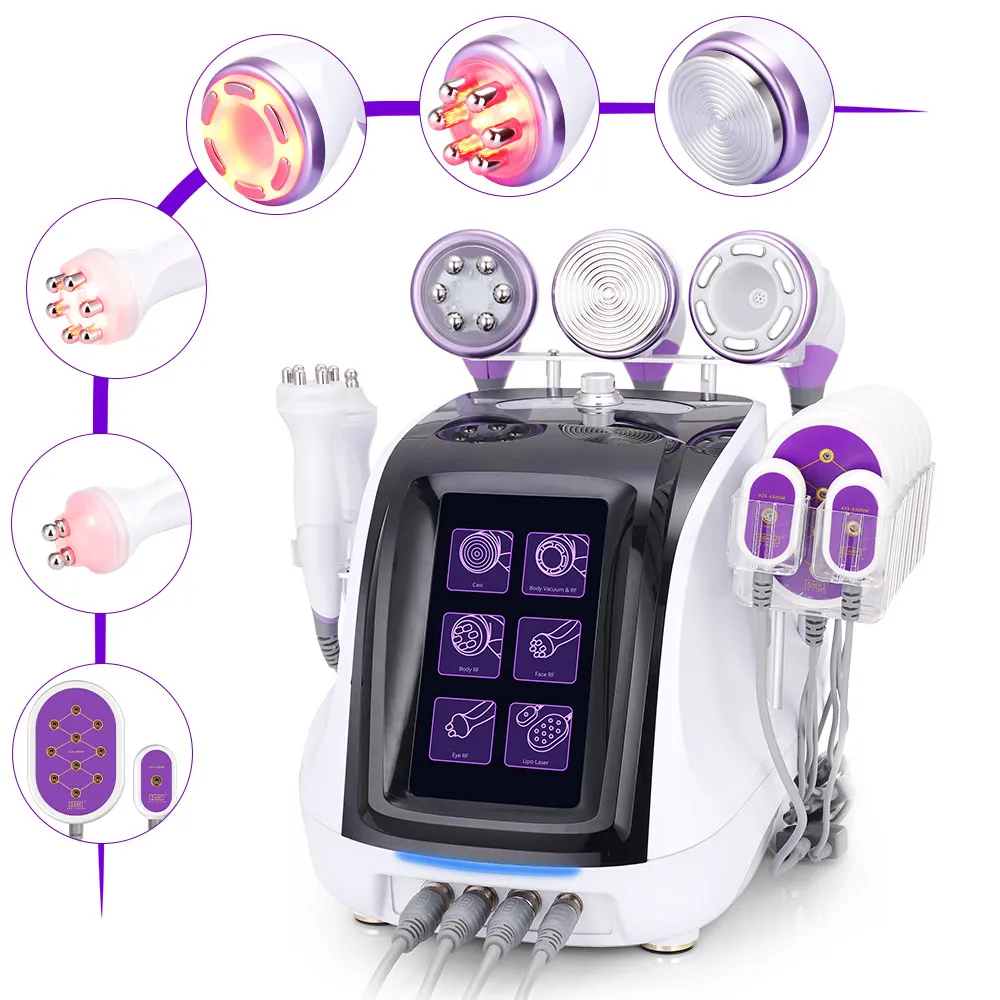 Machine de cavitation d'articles de beauté 6 en 1 Accueil 6 in1 Cavitation Ultrasonic Multi Polar 3d Smart Slimming Machine