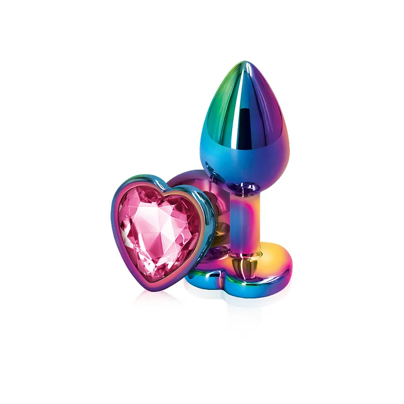 Set di perle anali e butt plug con cuore in cristallo_voghion.com
