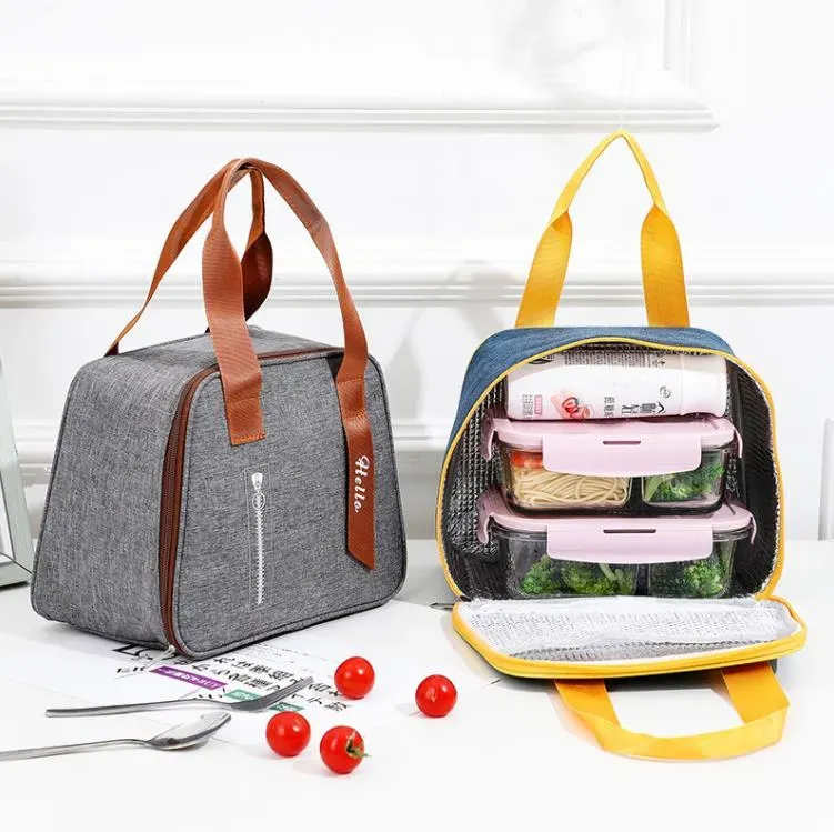 Keep Warm Lunch Bag Outdoor Outing Fruit Sushi Lunches Box Bag Portable Aluminum Foil Waterproof Handbag Food Storage Bags SN5108