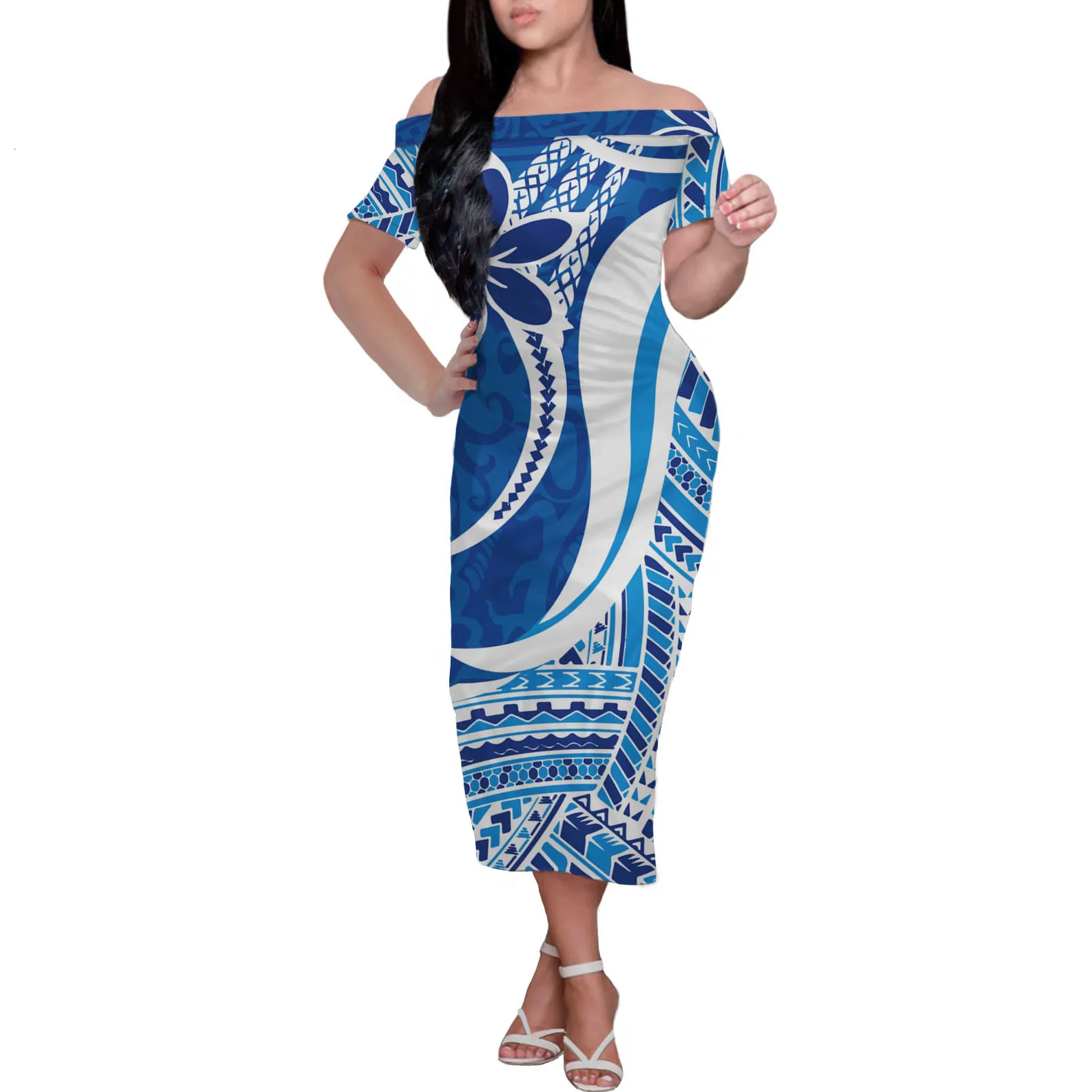Polynesian Casual Dresses: Elegant Off Shoulder Midi... From Kong04, $45.78  In Bulk | DHgate.Com