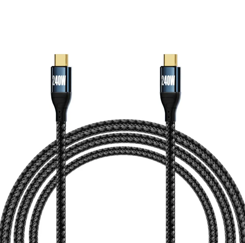 Typ-C-kablar Man till USB-CMALE Converter Cable 240W PD Snabbladdningsdata￶verf￶ring 1 m 0,5 m 2 m f￶r MacBook Laptop Smart Phone