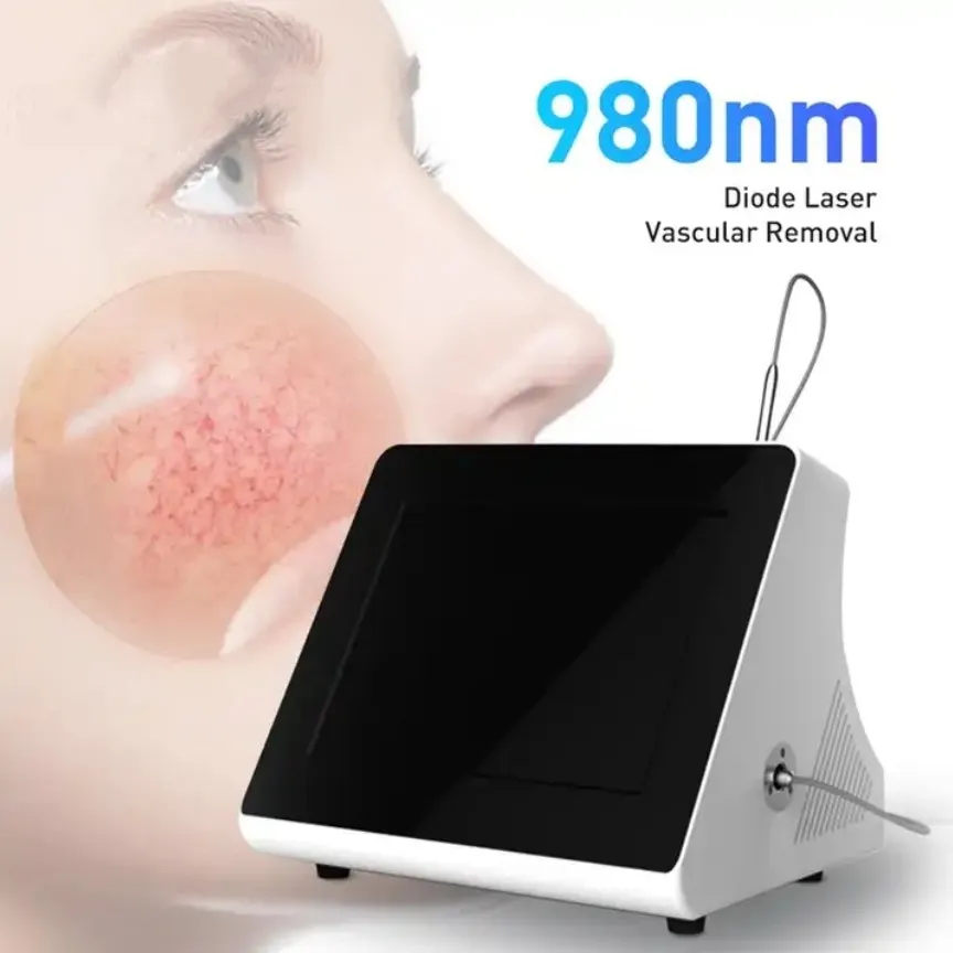 Ny vakuumterapimaskin 980nm 10W Mjukvävnad Röda vener Borttagning Diodlaser 980Nm Maskin till salu