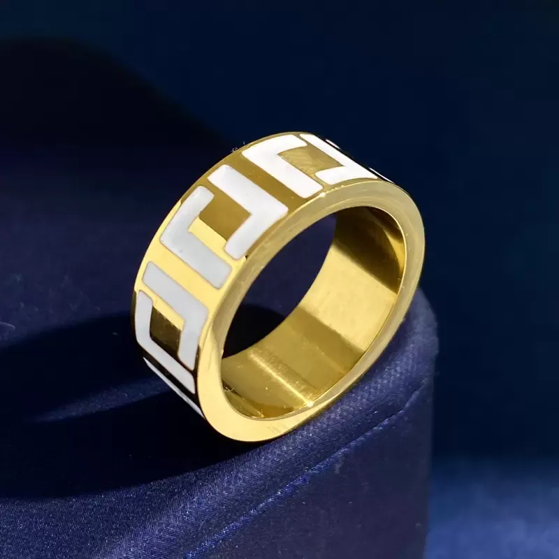 Ring Designer ring koppels titanium vergulde ring dames liefde ring luxe letter f goud vergulde nooit vervagen niet -allergische sieraden geschenken dames heren sieraden