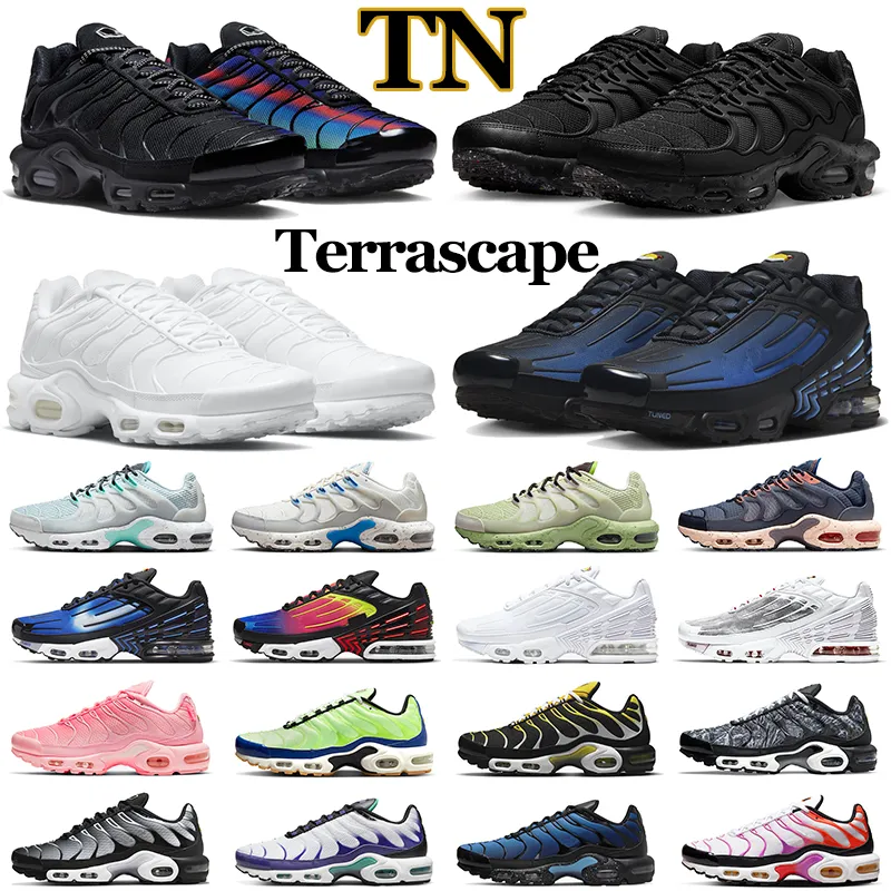 qualité top terrascape plus tn 3 chaussures de course tns femmes hommes formateurs triple noir blanc Unity Hyper Blue Atlanta Bred baskets de sport en plein air réfléchissantes