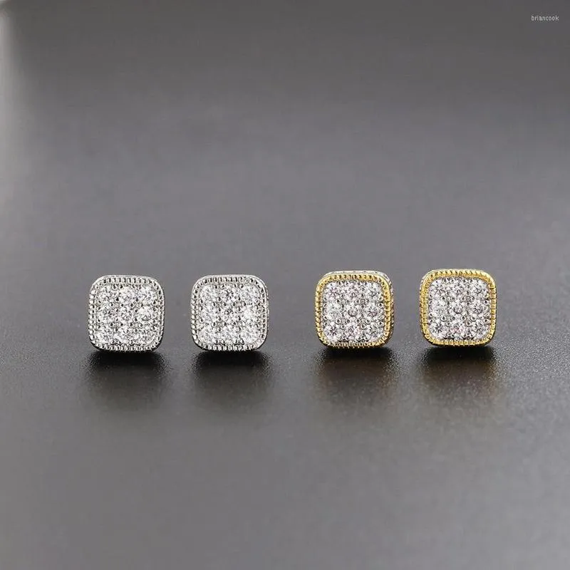 أقراط مسمار الهيب هوب الكلاسيكية المثلجة Zircon Zircon Accessories Crystal Punk الأزياء المجوهرات للرجال