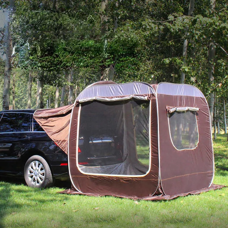 Tentes et abris Tente arrière de voiture étendue automatique Pop Up 34 personnes conduite autonome abri de camping en plein air SUV auvent de plage auvent de pêche pergola