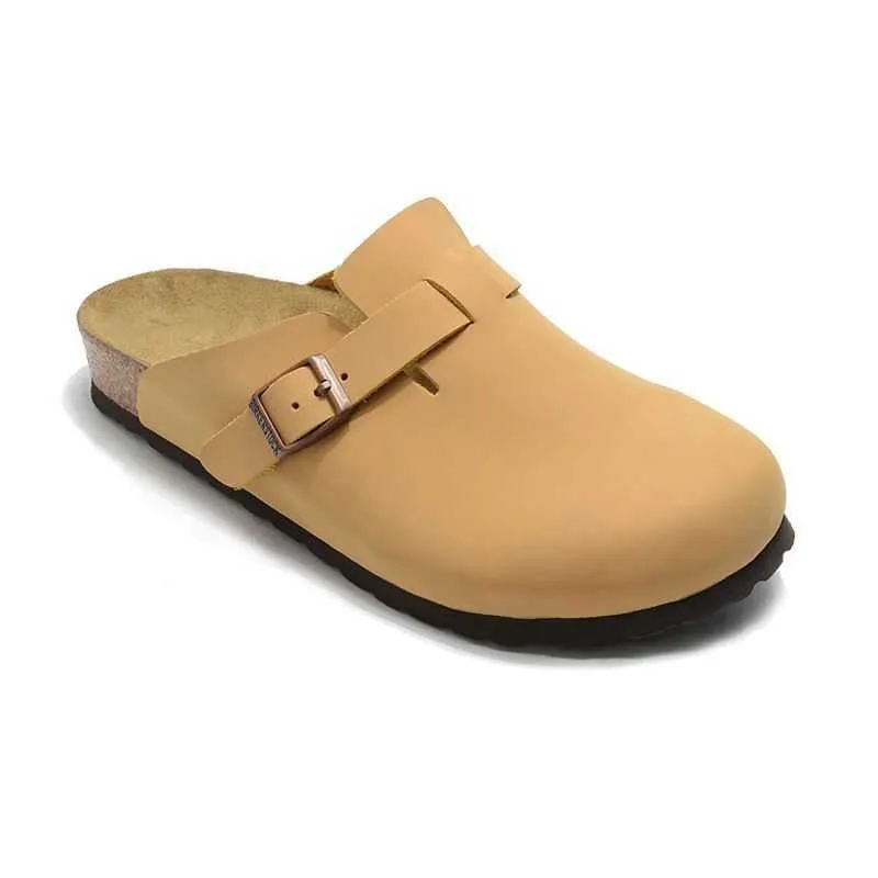 Lyxiga tofflor designer Birkinstocks Sandaler tyska boken tofflor Boston Toe Shoes Men's and Women's Shoes Boken läderkork tå toe toe toe toe