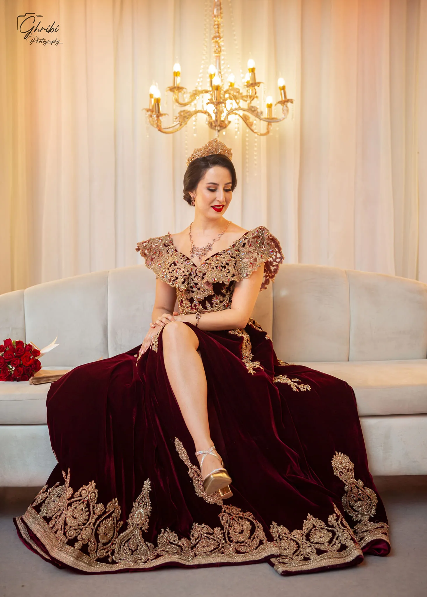 burgundy dubai evening dresses Luxury Burgundy Mermaid Evening Dress with Cape Sleeves SS145