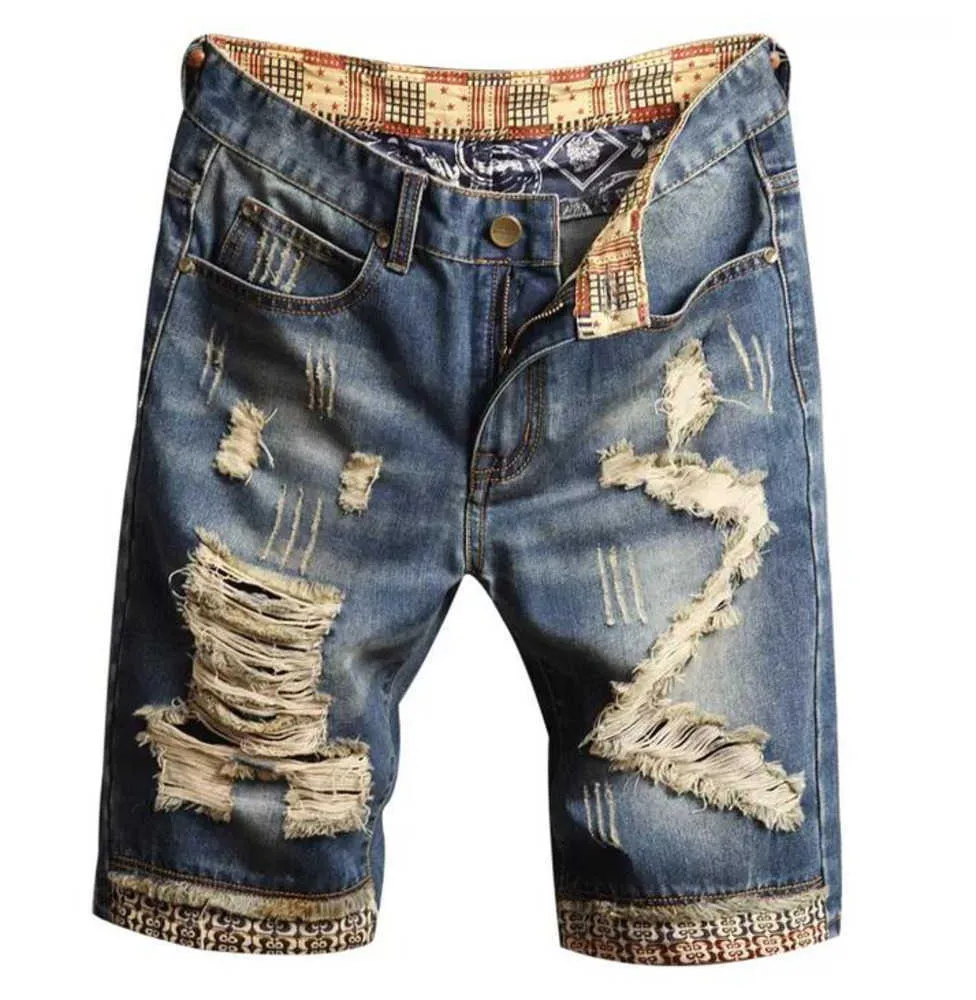 Nouveau mode été Denim Shorts hommes Jeans hommes Jean Bermudes planche à roulettes Harem hommes survêtement cheville déchiré vague loisirs tendance mode