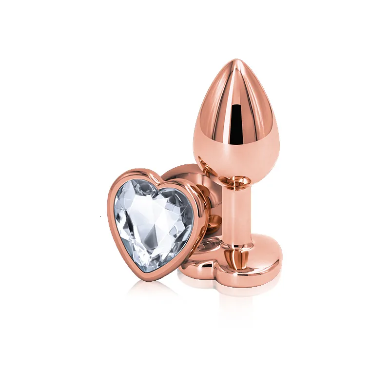 Set di perle anali e butt plug con cuore in cristallo_voghion.com