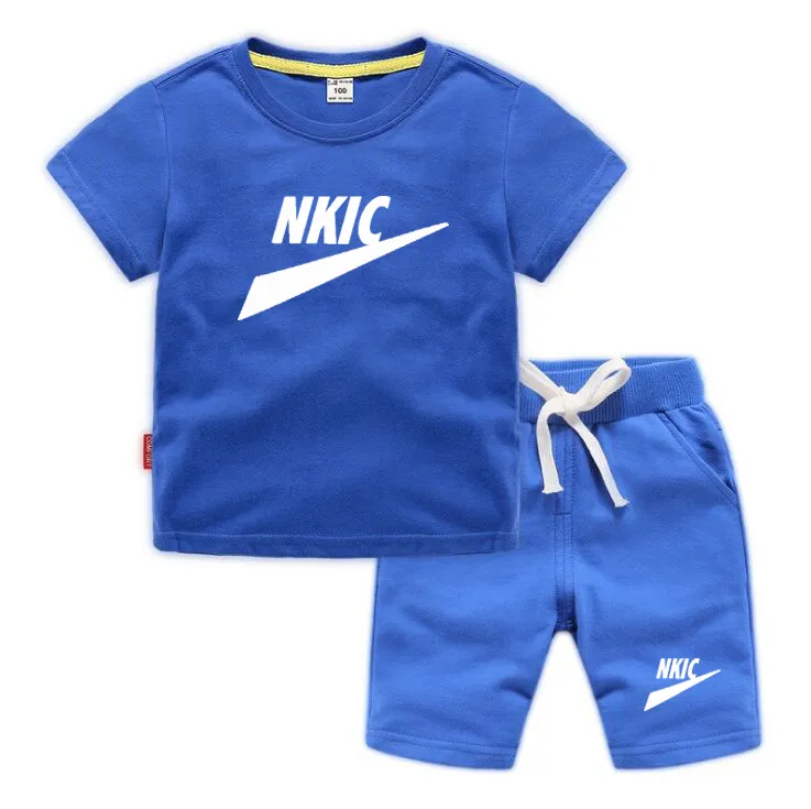 1-13 Years Kids Boy Clothing Sets Summer Clothing Infants Casual Outfits Toddler Boy Sports Clothing Boy Short Sleeve Clothes Set Brand LOGO Print