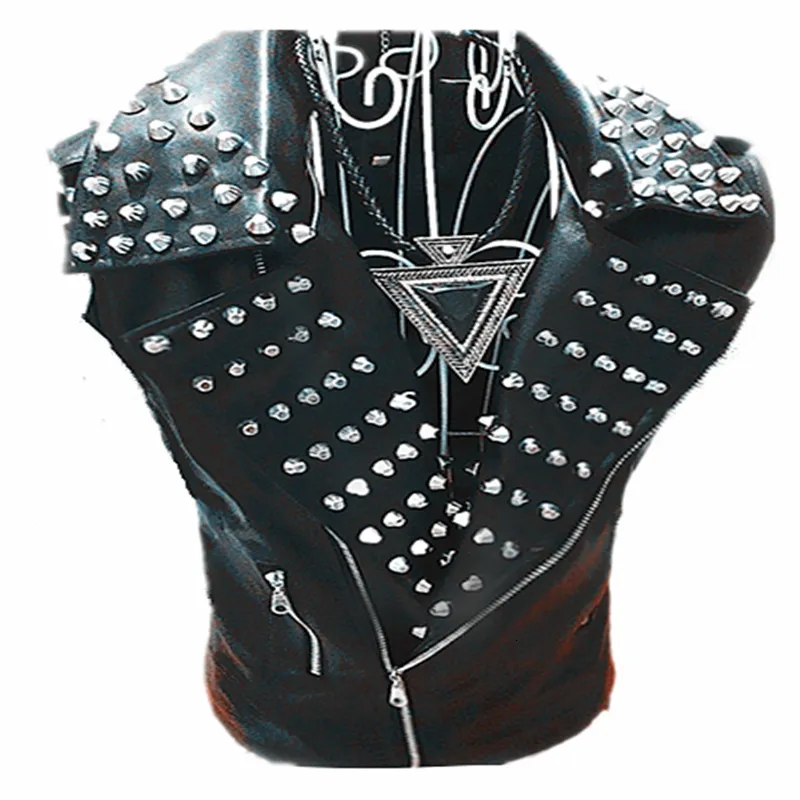 RETRAS MENINOS BAND Rock Drum Men and Women Singer DJ Show Adult Rivet Vest Punk PU PU Tanques de couro meninos Trajes masculinos 230223