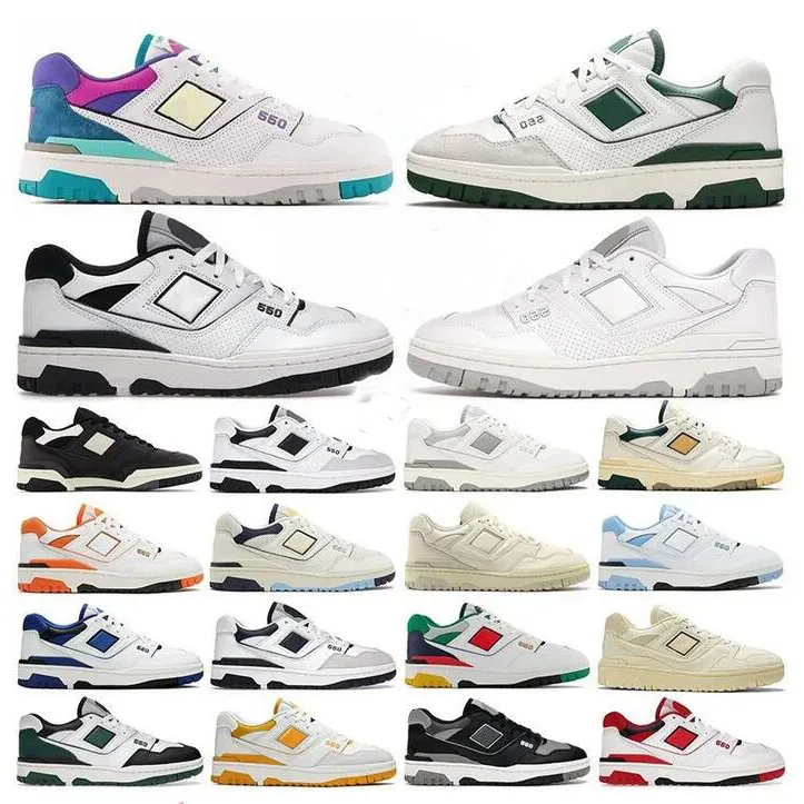 Novos calçados esportivos masculinos e femininos 550 b550 novos sapatos de equilíbrio clássico branco verde creme preto prata UNC sal marinho Au Lait rico Paul sapatos esportivos sapatos casuais de grife.