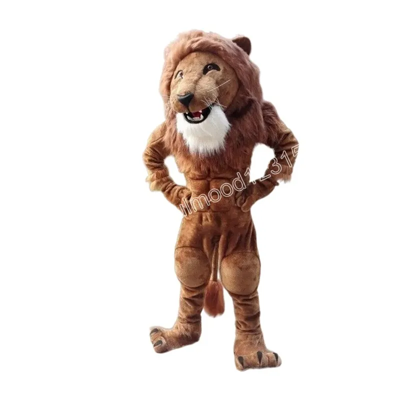 Performance Animal Lion Mascot Costumes Carnival Hallowen Gifts Unisex Outdoor Advertising Outfit Suit Holiday Celebration Personaggio dei cartoni animati mascotte