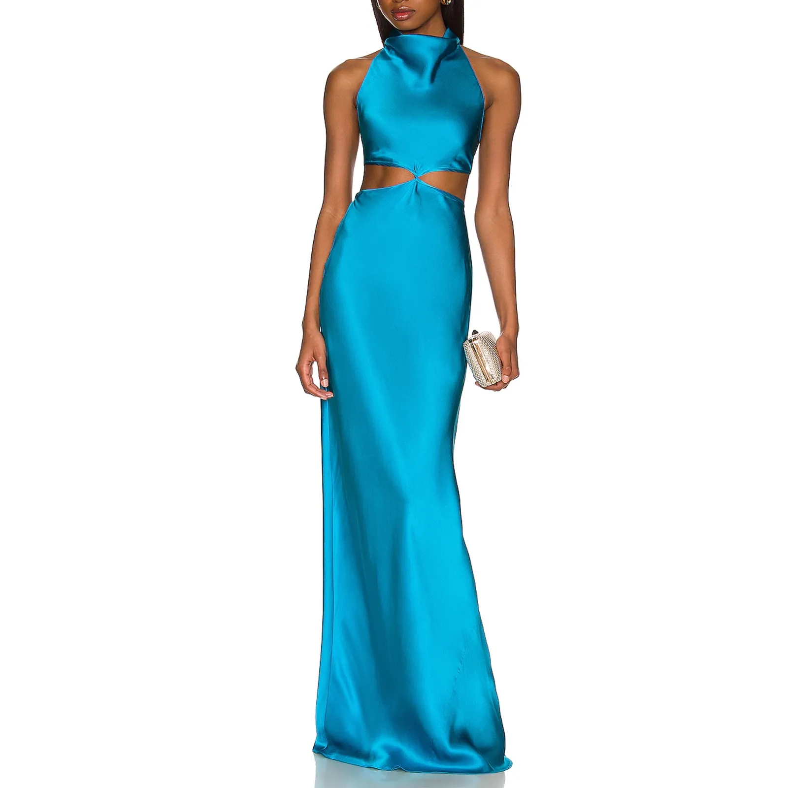 فساتين غير رسمية fufucaillm Womens Halter الطويل الموضة وصمة عار على ضمادة ضمادة الكوكتيل حفلة موسيقية Prom BodyCon 230223