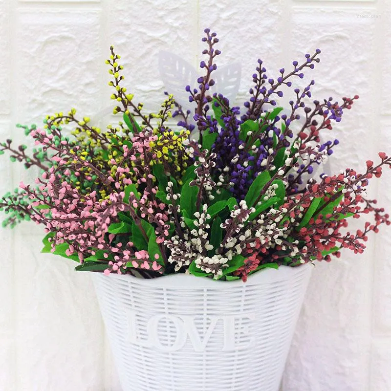 Decorative Flowers Artificial Flower Plastic Acacia Beans Plant Wedding Home Garden Decoration Bridal Bouquet Pography Props Household