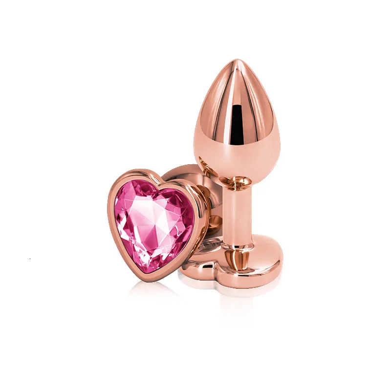 Set di perle anali e butt plug con cuore in cristallo_voghion.com