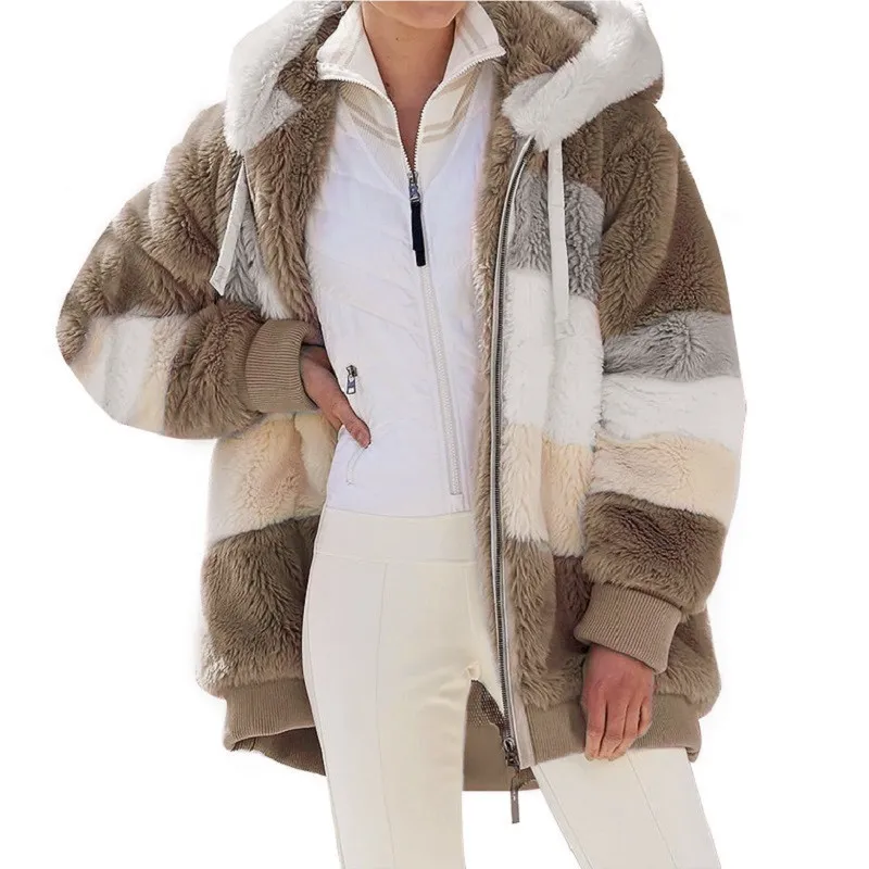 Women's Jackets 2023 Women Winter Plus Size Long Teddy Jacket Warm Thick Fleece Faux Fur Coat Plush Woman Casual 230223