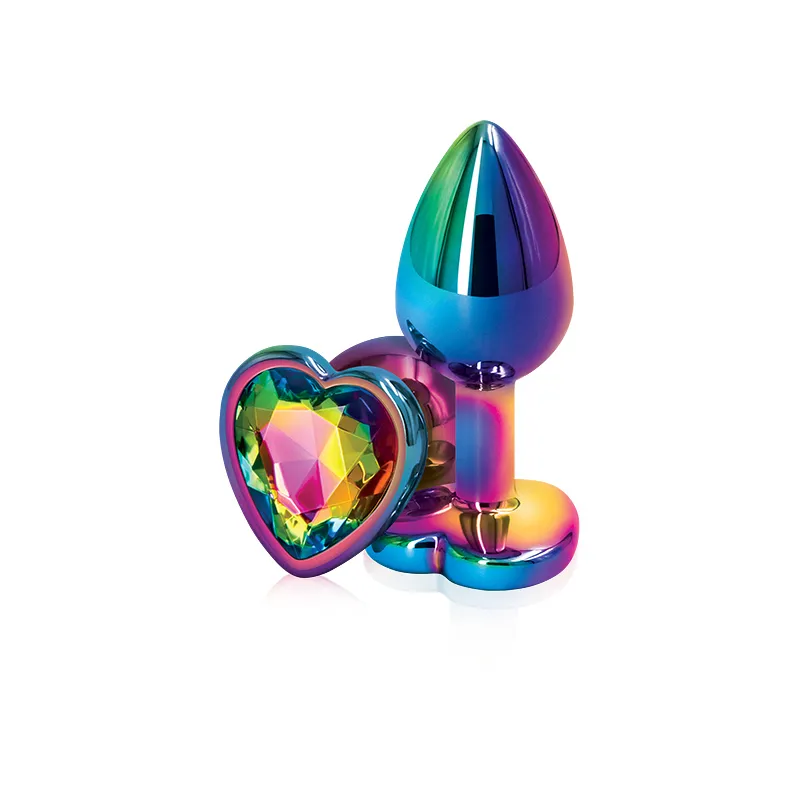 Set di perle anali e butt plug con cuore in cristallo_voghion.com