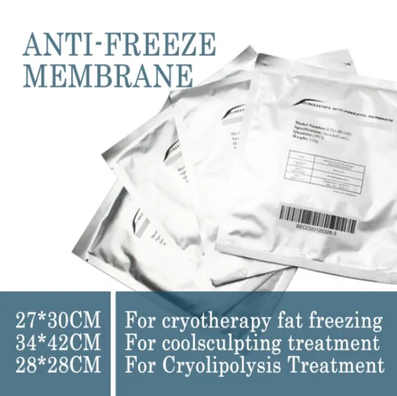 Membrany anty -zamrażające dla maszyny tłuszczowej 100pcs membrana przeciw zamarzaniu DHL 0,07 g torba 24x40,5 cm PADS084