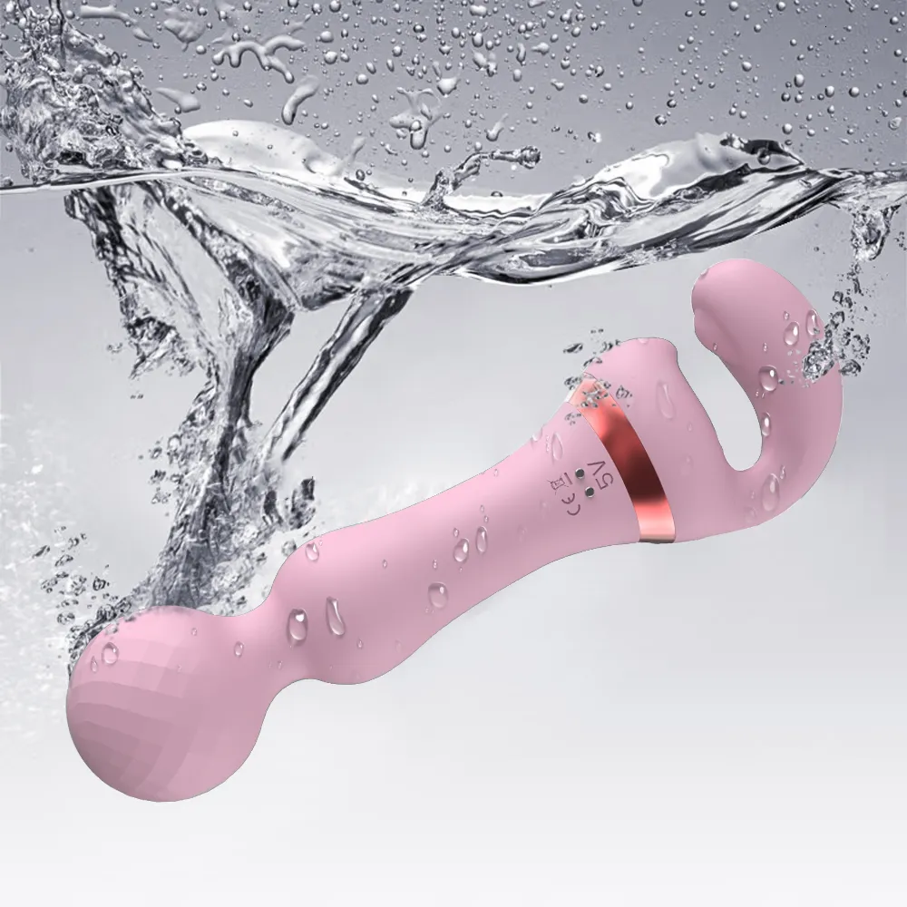Vibrators Powerful 2 in 1 AV Vibrator Female Magic Wand Clitoris Stimulator USB Recharge 20 Modes G Spot Massa_voghion.com