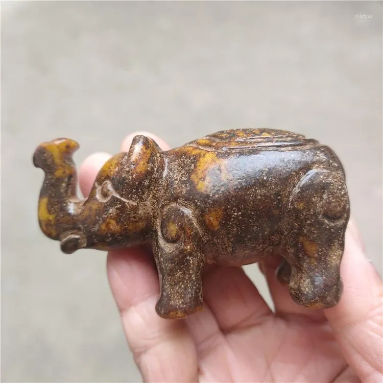 Pendentif Colliers Antiquités Divers Artisanat Jade Bon augure Éléphant Ornement Guidon Statue