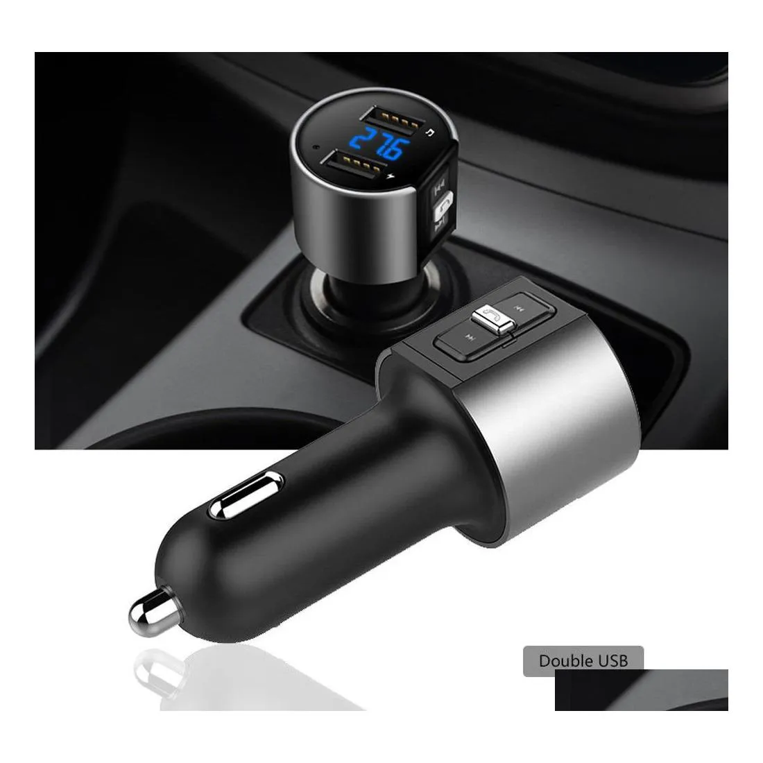 Bluetooth 자동차 키트 C26S 무선 라디오 어댑터 MP3 플레이어 최고 품질 플러스 듀얼 USB 충전기 710 일 도착 드롭 배송 모바일 Mot Dhasi