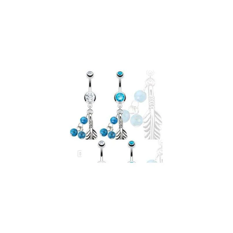 Кольца пупок Bell кнопка 01701 живот болтовня Accessories Dream Catcher Accessories Fashion Nice Charm Aqua. Color Cz 10pcs/Lot Drop Deli Dhgarden Dhium