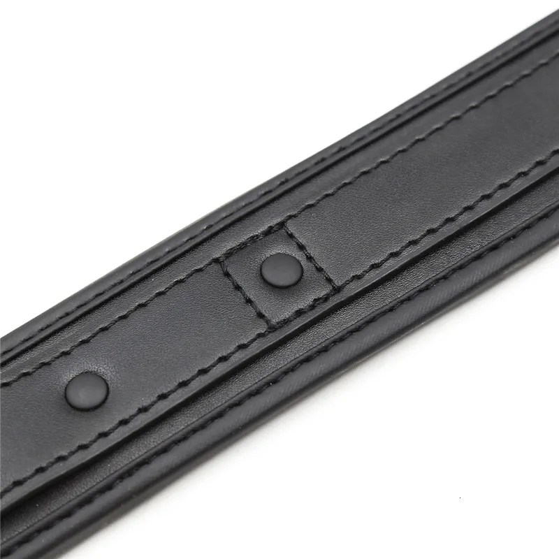 Läder bdsm halsband med koppel för vuxna bondage leksaker_voghion.com