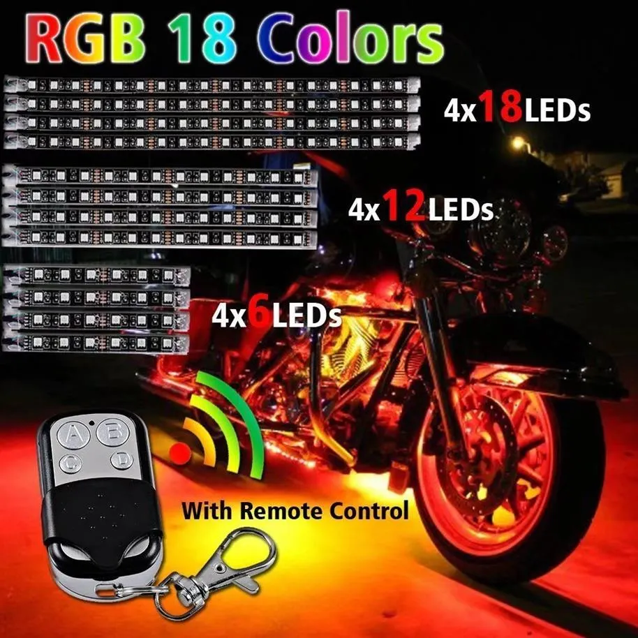 Motorcycle LED Accent Light Kit | Multi-Color with Remote Key Fob