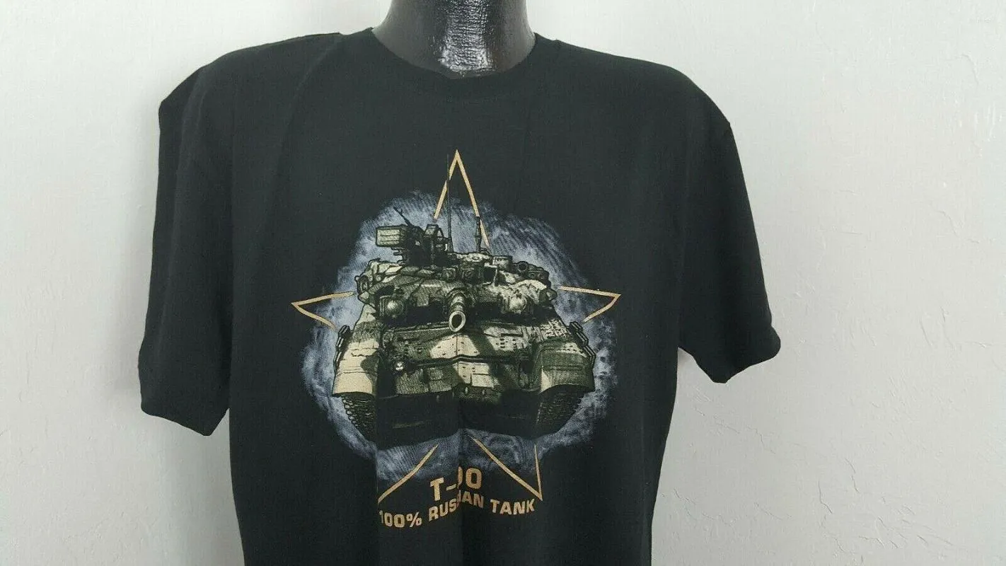 Magliette da uomo T-shirt da uomo nera del T-90 Russian Tank Troops in cotone manica corta taglia S-3XL