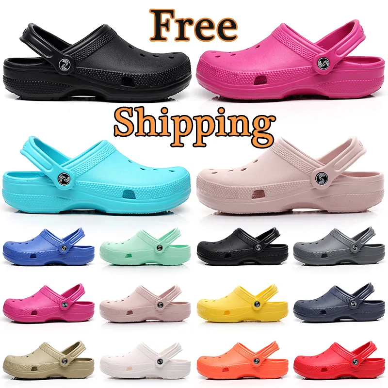 Croc Clog Classic Designer Sandals Summer Beach Waterproof Slide Dorosłe dzieci czarne białe brązowe mężczyźni kobiety Kapcia Pielęgniarskie buty na zewnątrz