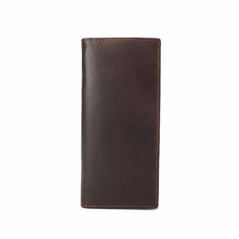 Plånböcker Eekend Retro Crazy Horse Leather Läder Mäns långa plånbok Första lager Kohude Skin Koppling Fashion Male Solid For Man YD-1002
