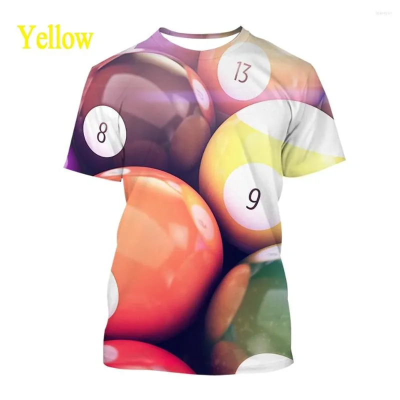 Herr t-skjortor 2023 3D tryckt t-shirt casual poolbollar Biljard män kvinnor skjorta roliga tees212g
