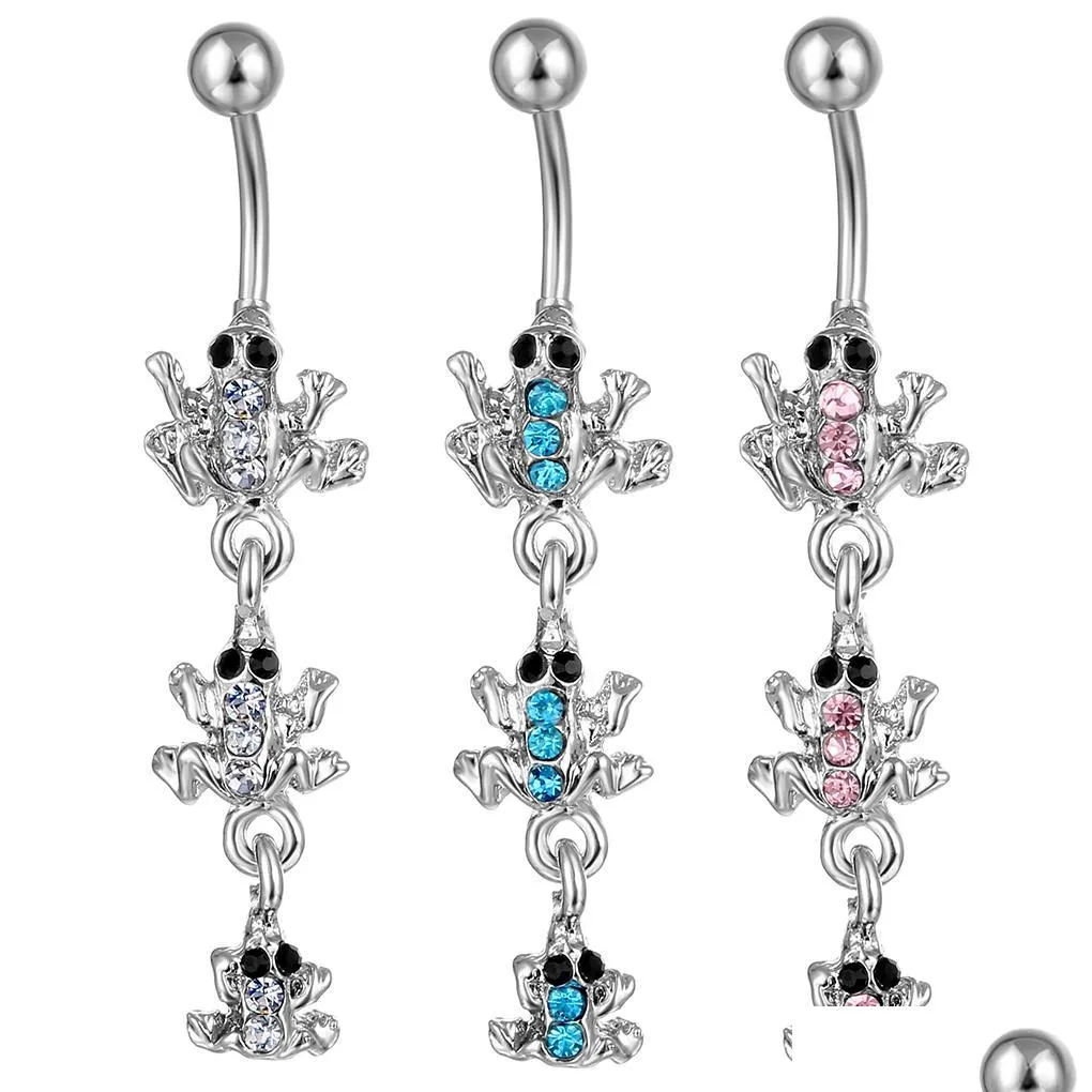 Navel Bell Button Rings D0019 Frogs Belly Ring Mix Colors Drop Delivery