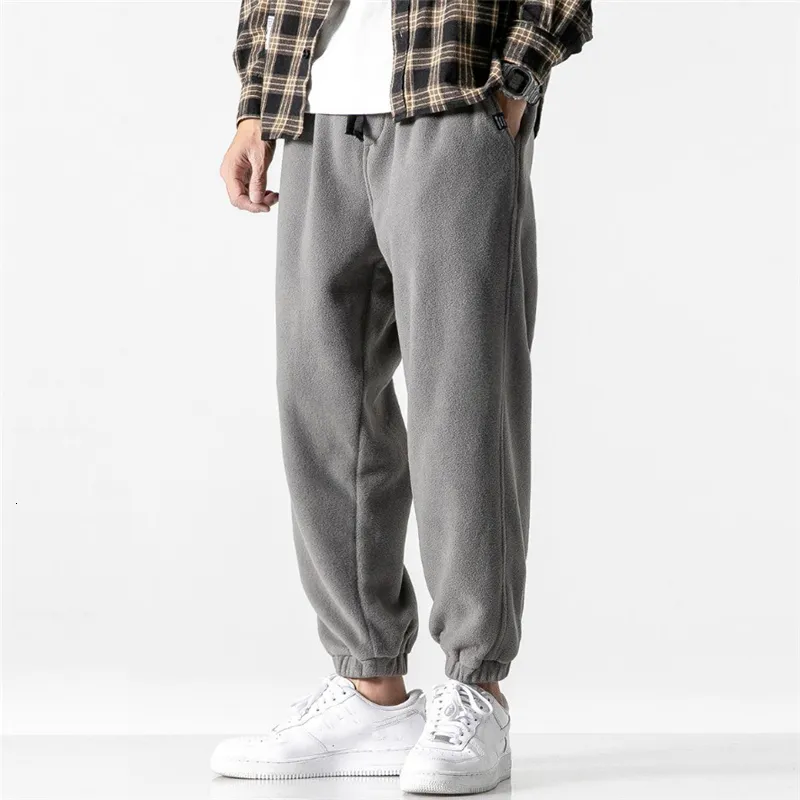 Männer Hosen Lose Jogging Hosen Männer Mode Fleece Herbst Winter Warme Jogginghose Männlich Außen Gerade Hosen Pantalon Hommes 230223