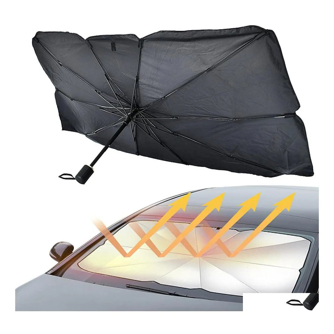 Parasole per auto Tipo di ombrello estivo Protezione per il modello anteriore 2 Può scegliere Drop Delivery Cellulari Motociclette Accessori interni Dh1Lt