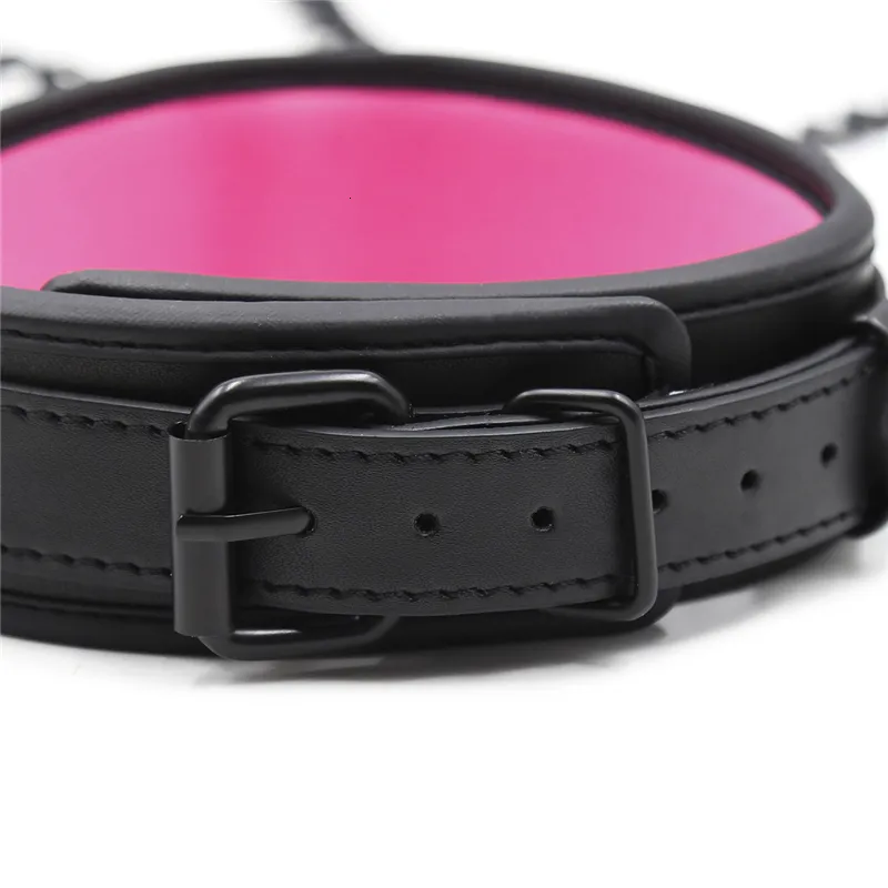 Adult Toys Leather Slave BDSM Collar with Leash Games Sex Bondage Restraint Neck Cuffs Fetish Erotic for Women_voghion.com