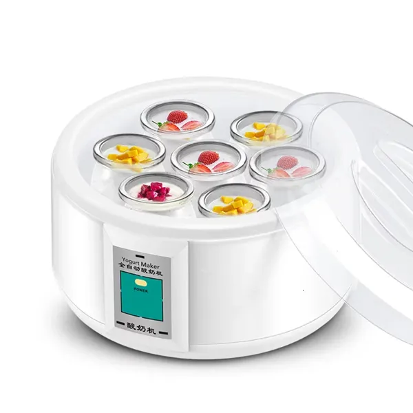 Yoghurt Makers 15L Maker Automatisk multifunktionell maskin rostfritt stålfoder Natto risvin med 7 koppar 220v 230222