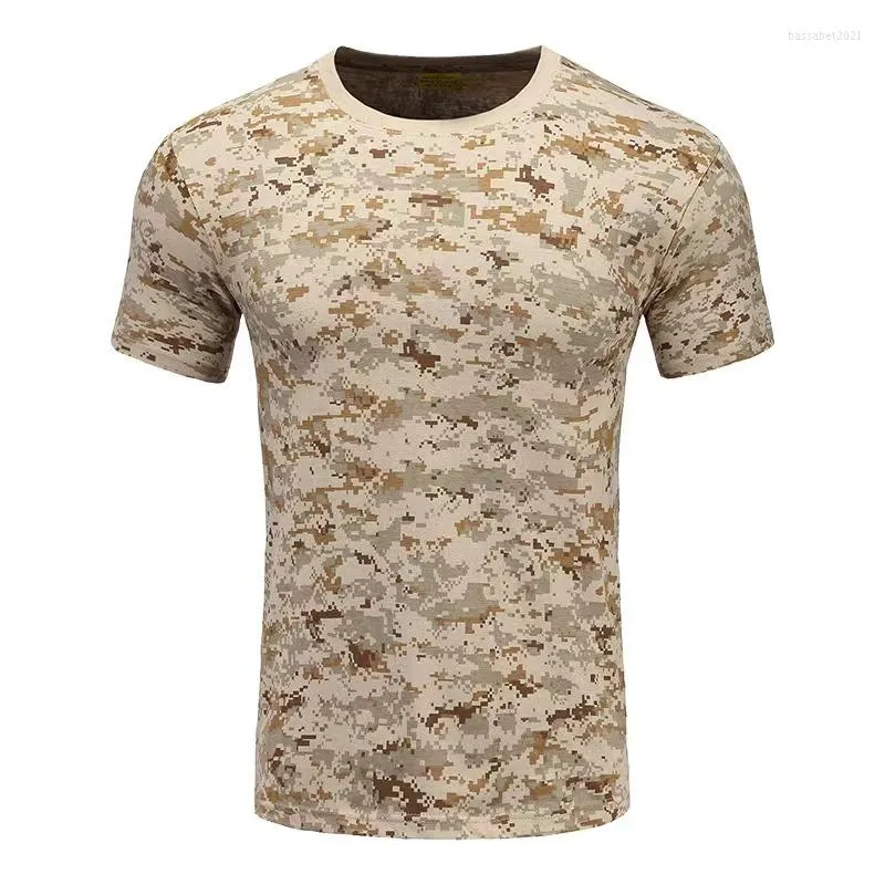 Camisetas de algodón para hombre, camiseta de camuflaje, camiseta táctica para exteriores, transpirable, Militar, de verano, de manga corta, absorbente de sudor