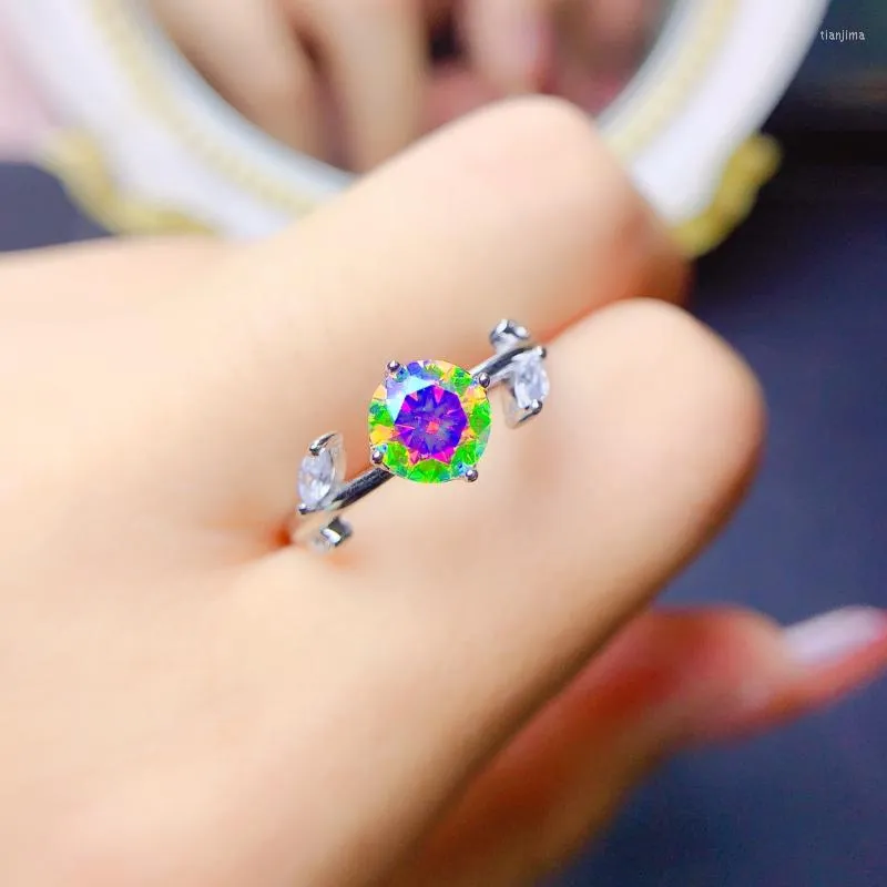 클러스터 반지 진짜 moissanite ring 1ct 다이아몬드 연꽃 태양 꽃 남자 남자 선물 스털링 실버 웨딩 쥬얼리