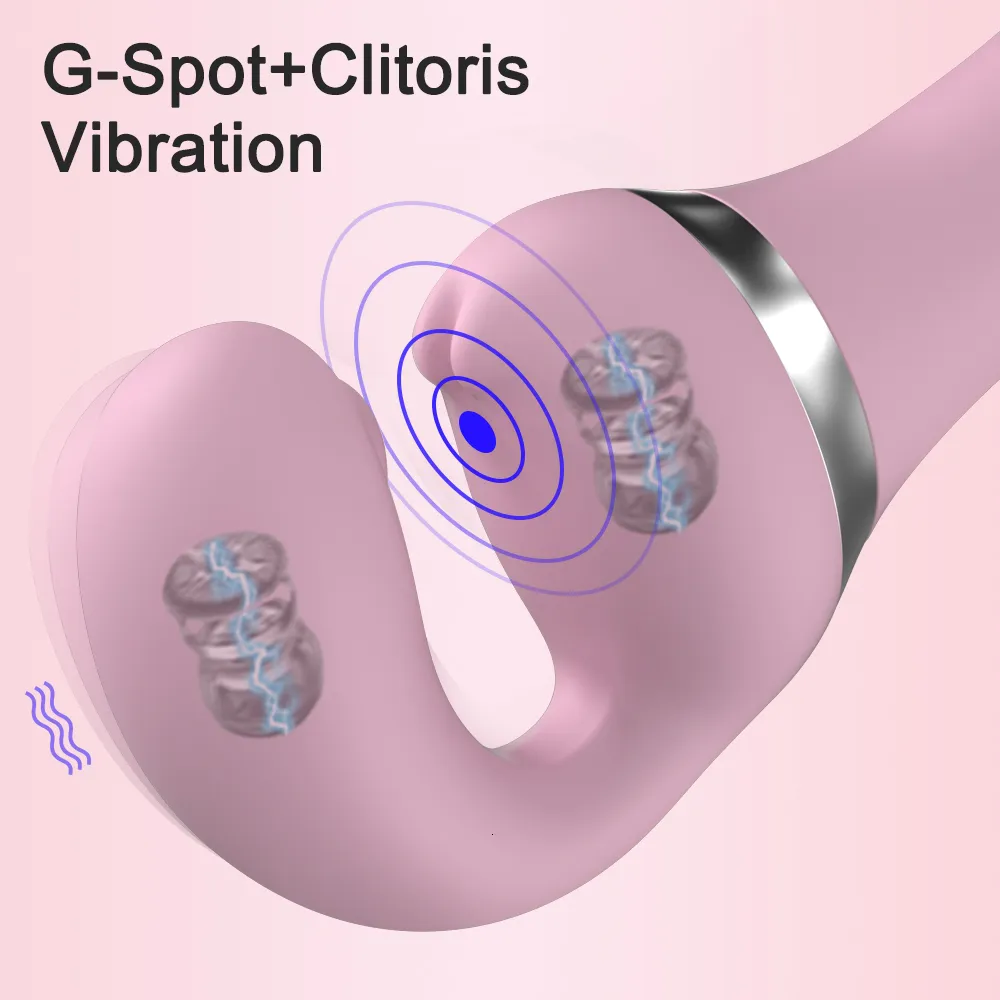 Vibrators Powerful 2 in 1 AV Vibrator Female Magic Wand Clitoris Stimulator USB Recharge 20 Modes G Spot Massa_voghion.com