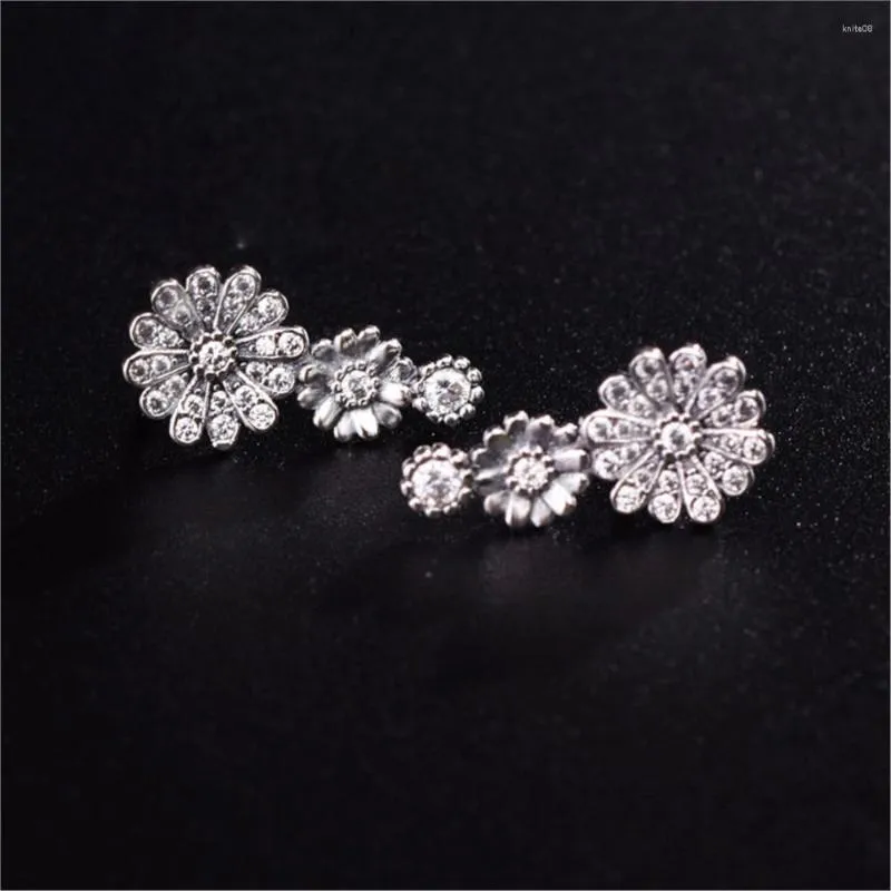 Stud Earrings Mybeboa Authentic 100 925 Sterling Silver Sparkling Daisy Flower Trio Women Anniversary Engagement Jewelry Gift