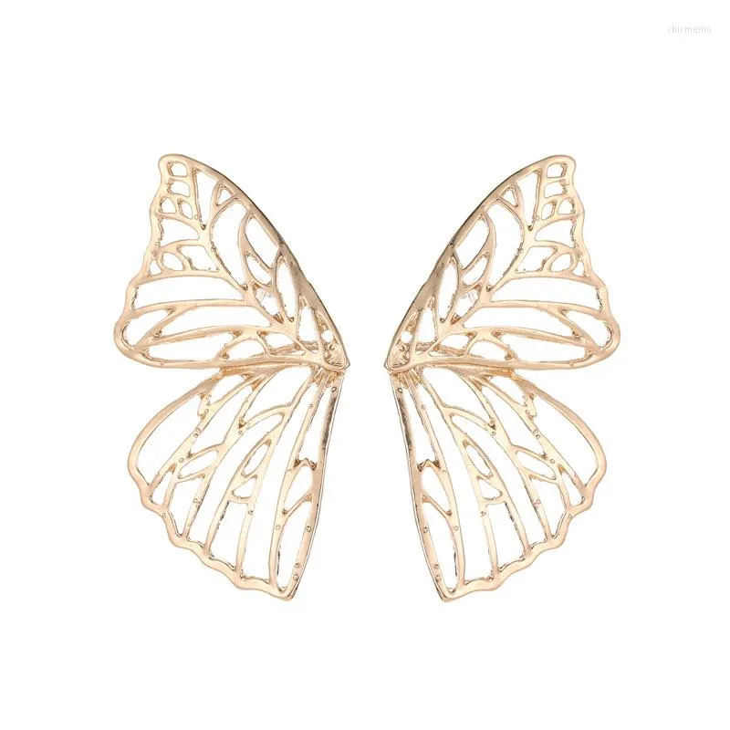 Boucles d'oreilles à la mode papillon creux pour les femmes métal couleur or/argent grande aile boucle d'oreille déclaration bijoux Oorbellen