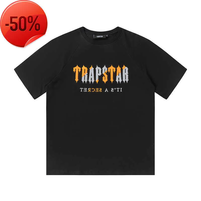 Men's T-Shirts Trapstar Designer Mens T Shirt Embroidery Women's Sports Short Sleeve Loose Collarless Breathable Casual Printed T-Shirt Size S/M/L/XL23