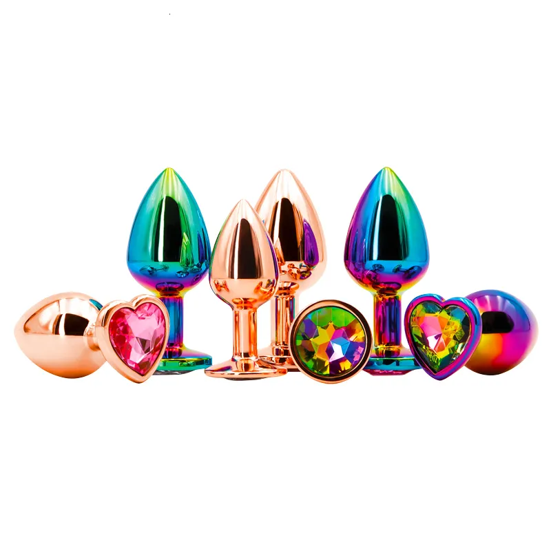 Set di perle anali e butt plug con cuore in cristallo_voghion.com