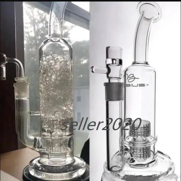 Mobius Glass Water Bong Narghilè Shisha Beaker Bong Smoke Glass Pipe Heady Dab Rigs Chicha 18mm Bowl Accessorio