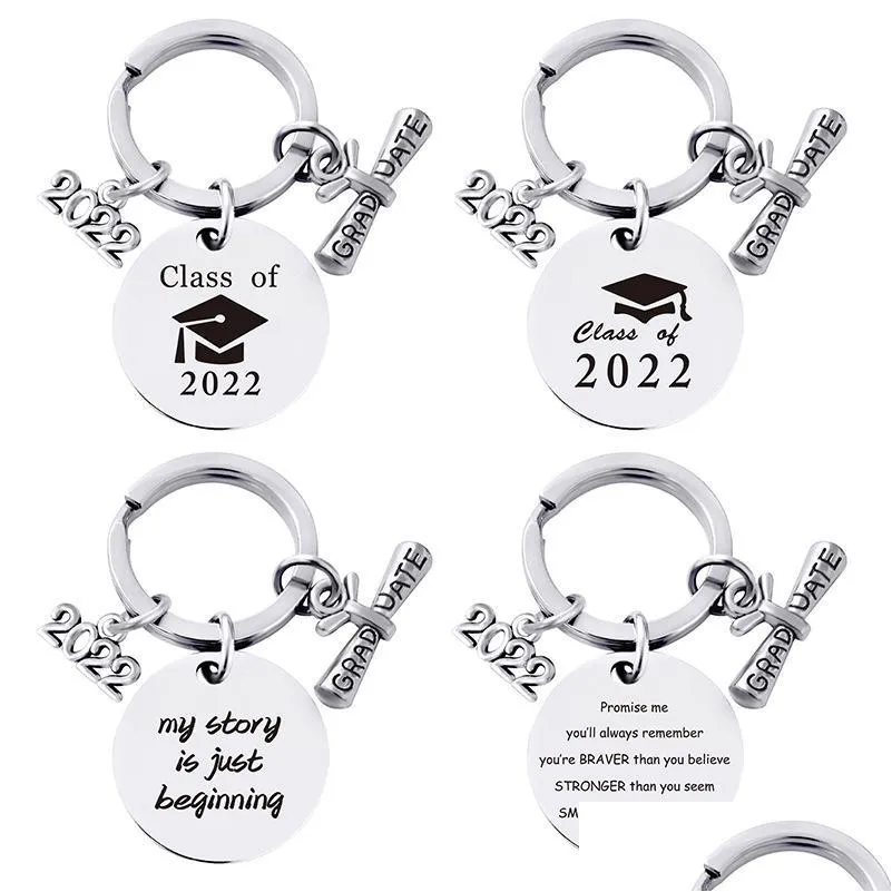 Keychains Bedanyards 2022 A￧o inoxid￡vel Gradua￧￣o Pingente pendente Metal Chain Chain LAGE Decora￧￣o do Chaves Creative Drop Del Del Dhqou