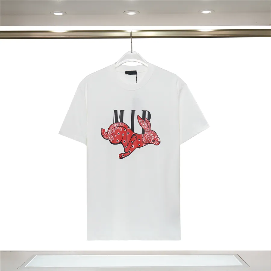 T-shirts pour hommes Designers T-shirts Mode Lapin Impression Coton Ras Du Cou Tops Casual Hommes Femmes Styliste T-shirts Designer Graffiti Hip Hop Streetwear T-shirts Taille S-3XL