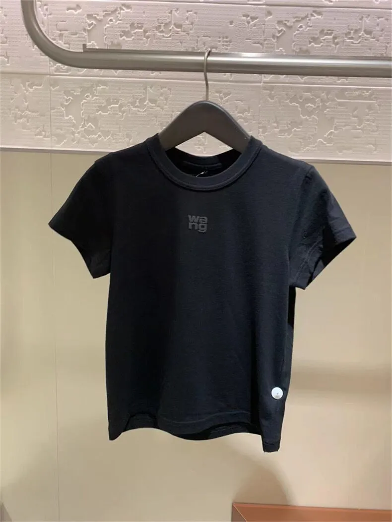 Solid Summer T shirt for Women Clothing Letter Print O Neck Short Sleeve T shirt Femme Loose Casual Crop Top 100 Cotton Tee
